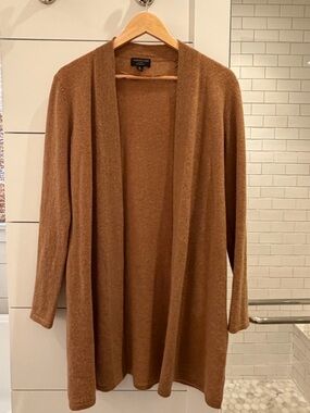 Charter Club Longline Open-Front Cardigan - Warm Brown